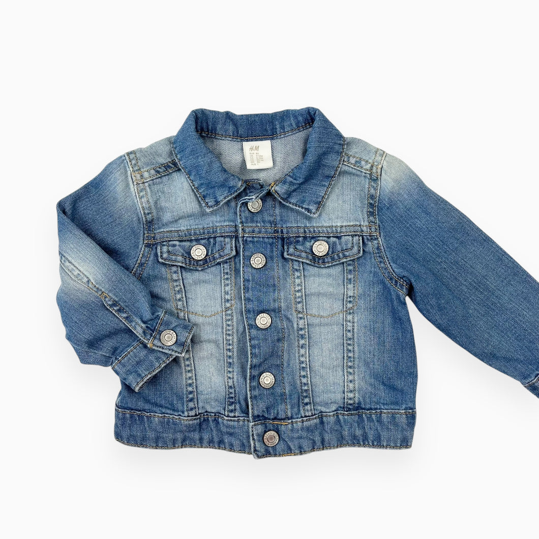 Veste en denim souple à boutons pressions 9-12M