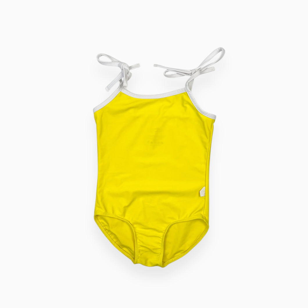 Maillot jaune en nylon recyclé et spandex 5-6Y