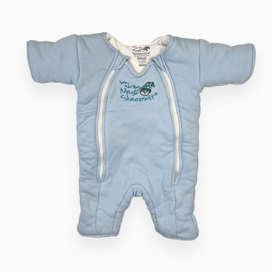 Combi bleu ciel lestée en coton 3-6M