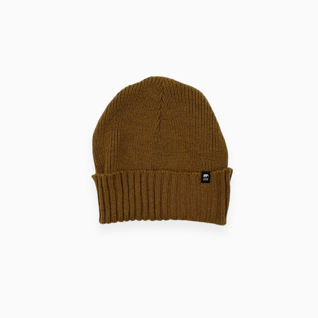 Tuque caramel en tricot de laine 50-54 cm (fit 3-5Y)