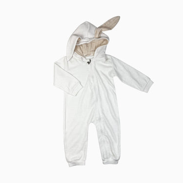 Combi à capuchon 'lapin' blanche 90CM 2Y