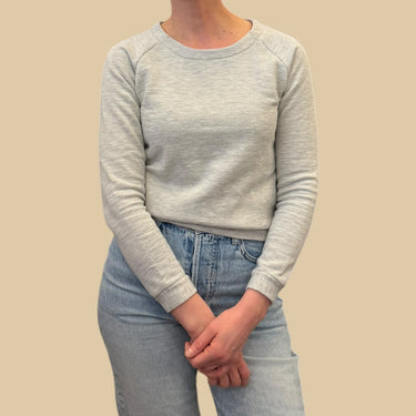 Pull gris en coton bio pour femmes S