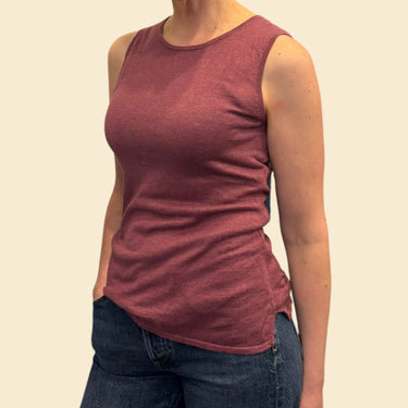 Cami bordeau en lin pour femmes S