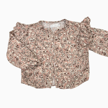 Blouse rose fleurie en viscose 7Y
