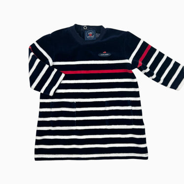 Robe marine à rayures en velours 6M