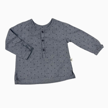 Chemise à col mao grise à motifs 3M
