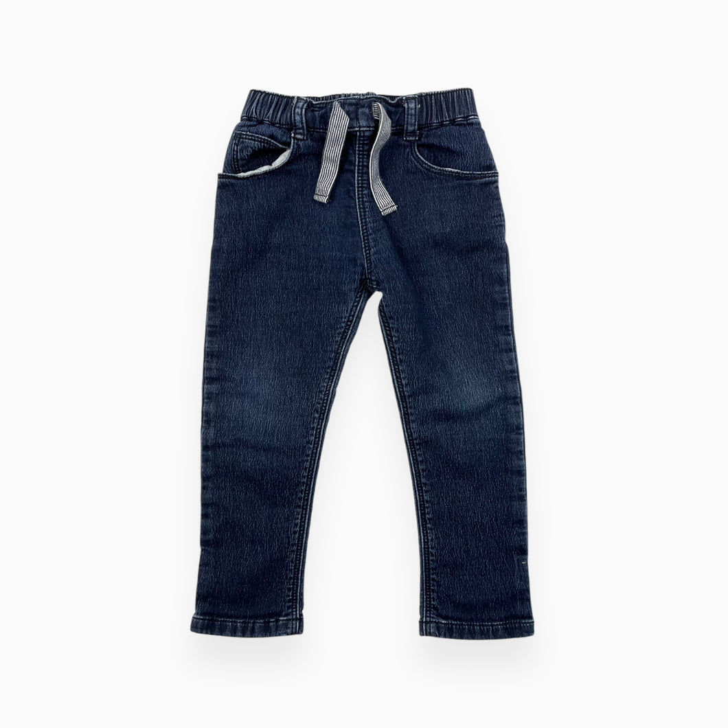 Jeans souple à taille élastique en coton élastane 24M