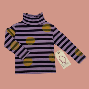 Col roulé mauve dots jaune 2Y