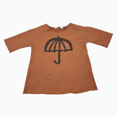 Robe caramel à imprimé parapluie 2-3Y