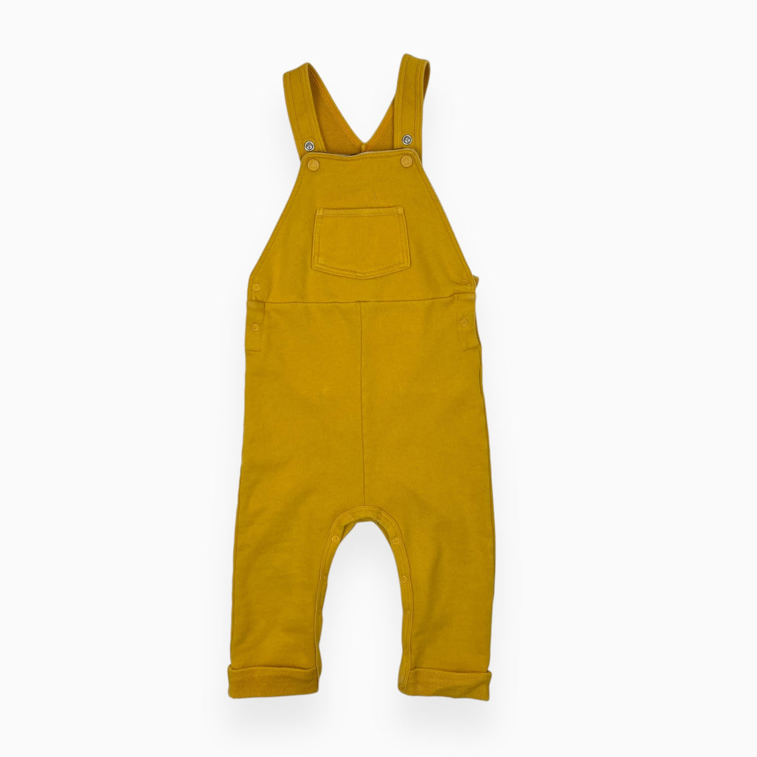 Salopette jaune moutarde en coton french terry 24M