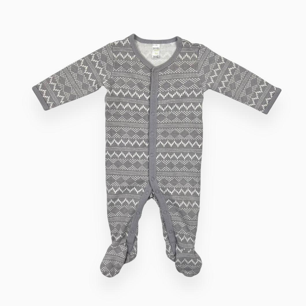 Pyjama gris en coton gaufré à imprimé 'effet tricot' 3M