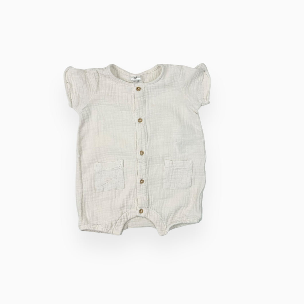 Combi short en mousseline de coton bio 4-6M