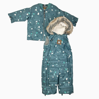 Manteau avec salopette mi-saison bleu 'terrazzo' 12-18M