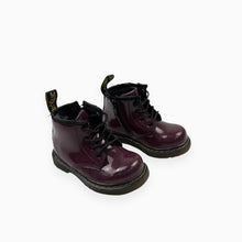 Charger l&#39;image dans la galerie, Bottines aubergines en cuir vernis avec fermeture latérale 6 US
