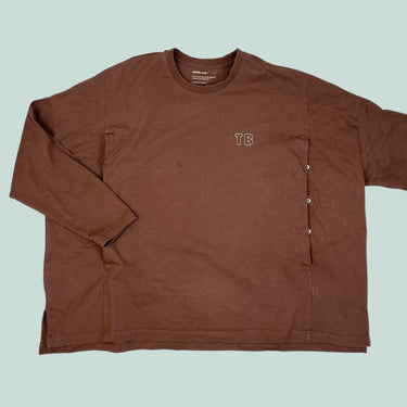 Chandail d'allaitement noisette en coton pour femmes S