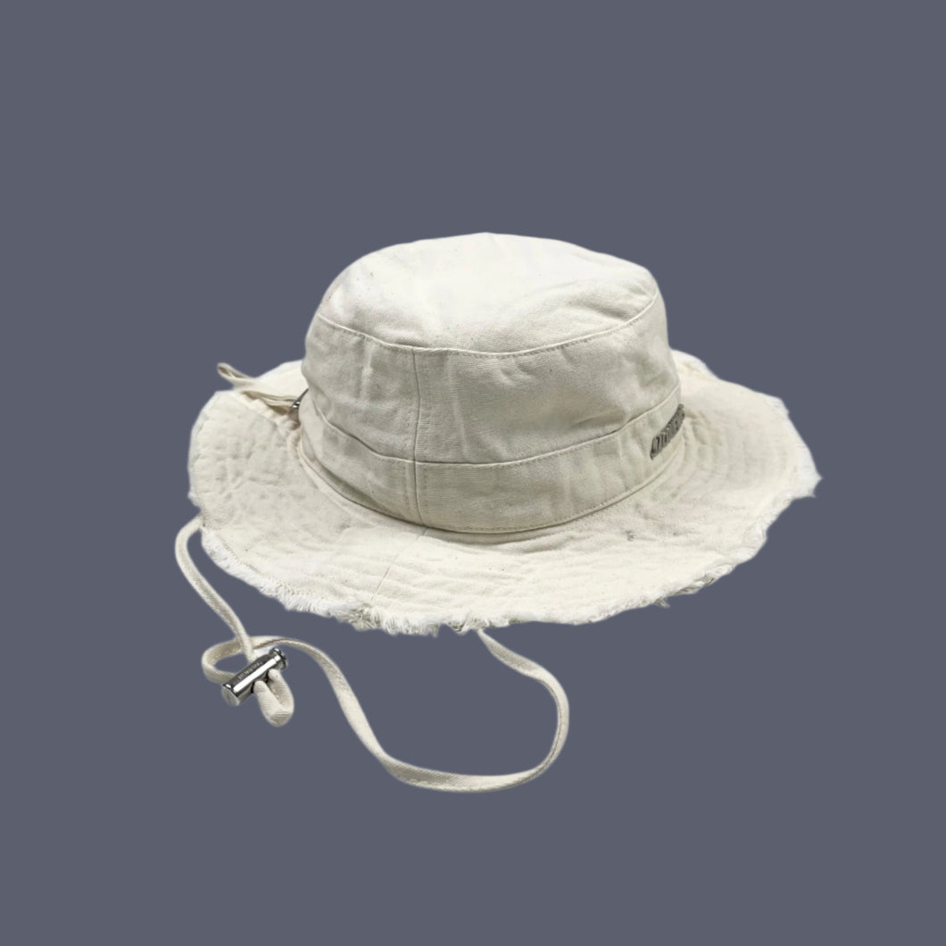 Chapeau crème en coton piqué pour femmes (56cm)