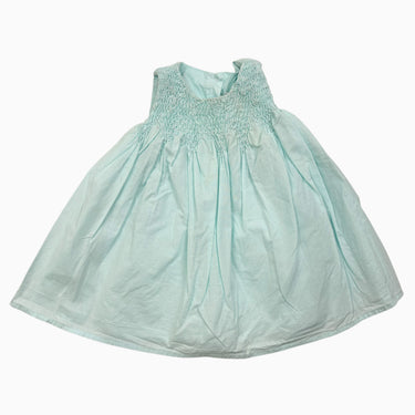 Robe turquoise avec smock en coton 6M