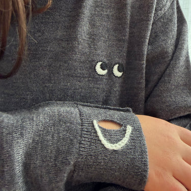 Pull gris 'Anya Hindmarch' 100% laine 5-6Y