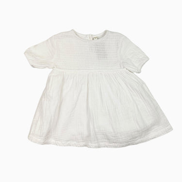 Robe blanche en mousseline avec smock 2-3Y