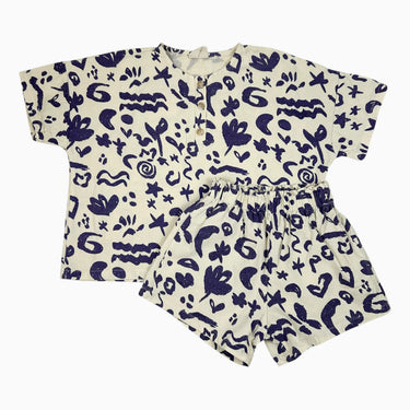 Blouse avec short à motifs marine 4Y