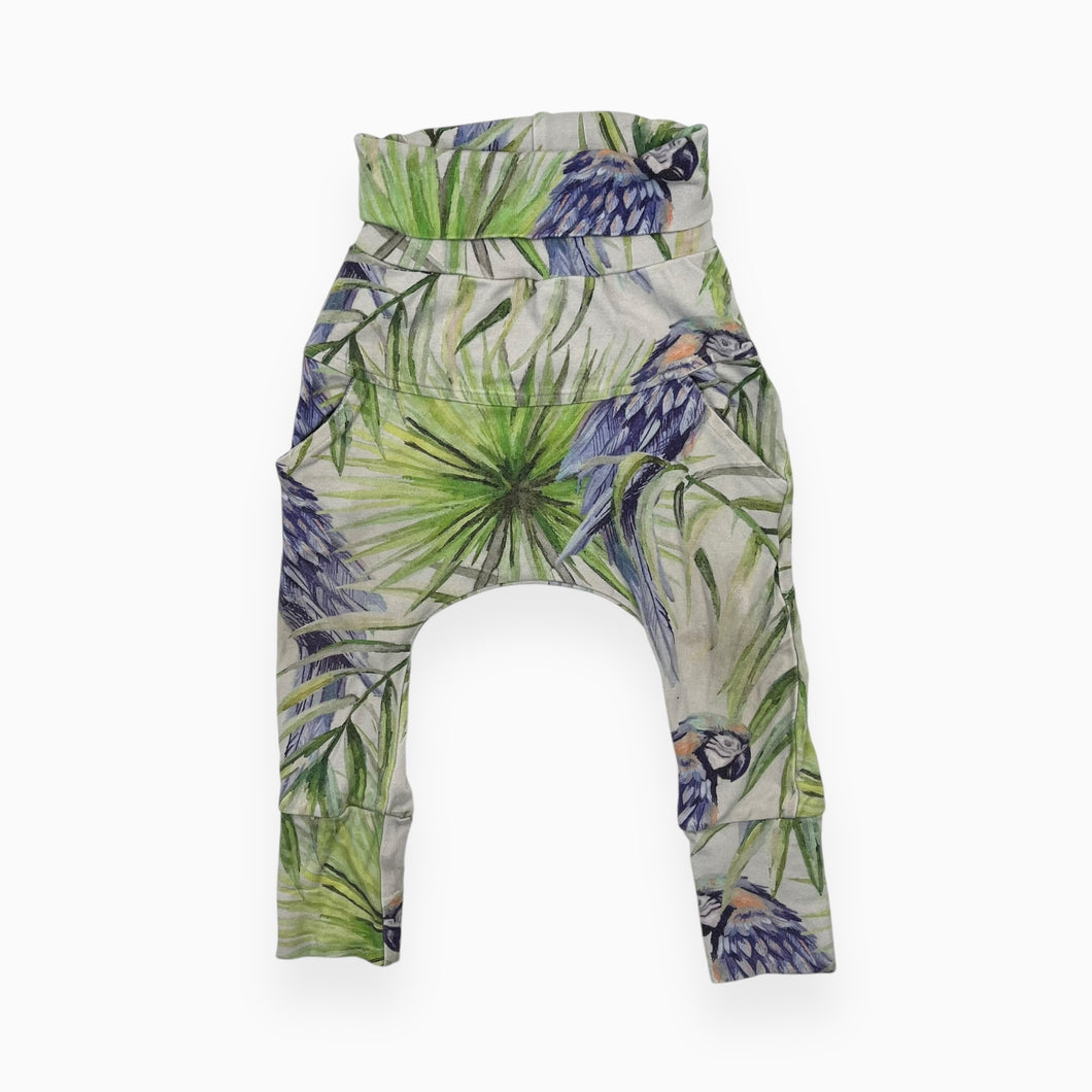 Pantalon évolutif en rayonne de bambou et coton extensible à imprimé tropical 1-3Y