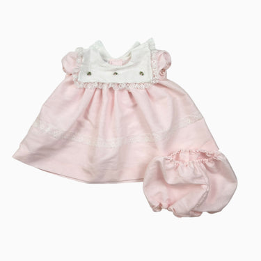 Robe rose à col avec bloomer vintage 12M