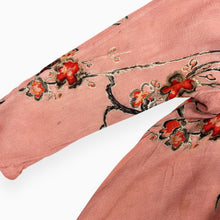 Charger l&#39;image dans la galerie, Robe &#39;Edmee&#39; blush en viscose à imprimé floral avec col frisé pêche 6Y (Fit petit)
