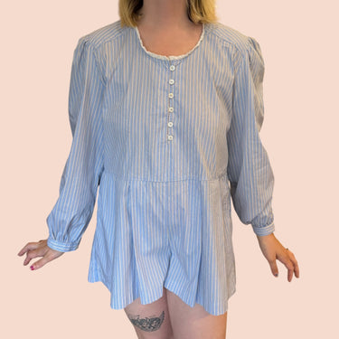 Shortall bleue à rayures pour femmes M-L