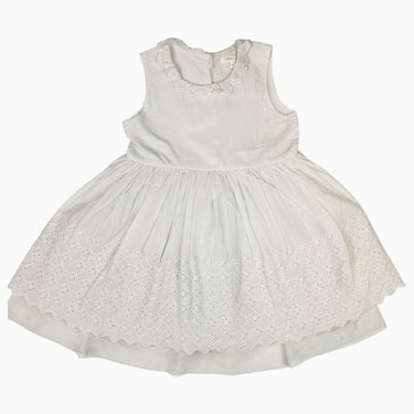 Robe à col blanche avec broderie anglaise 4Y