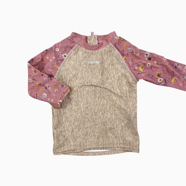 Haut de maillot sable et rose fleuri 12-18M