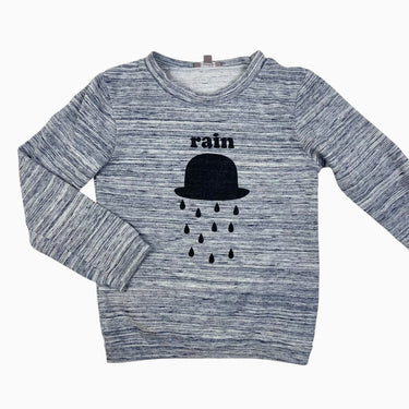 Pull léger gris-marine chiné 'rain' 6Y