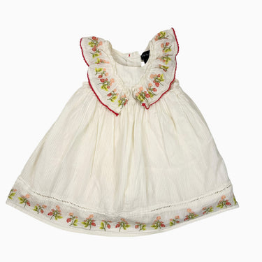 Robe avec col vanille 'frasiers brodés' 3Y