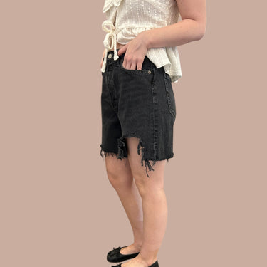 Short 'Stella' noir en denim de coton bio pour femmes 27US