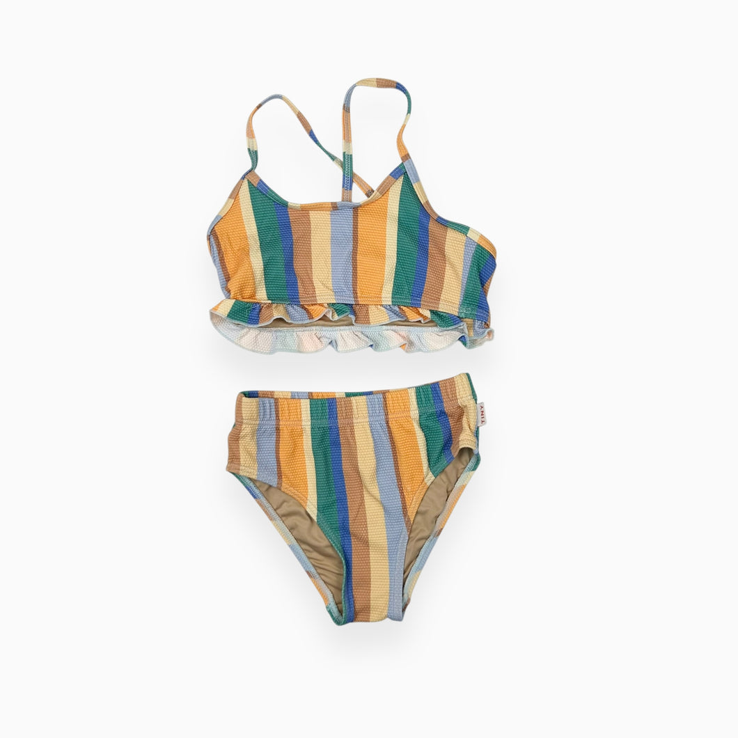 Bikini en polyamide textuté à rayures 8Y