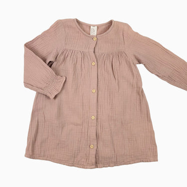 Robe rose en mousseline 12-18M