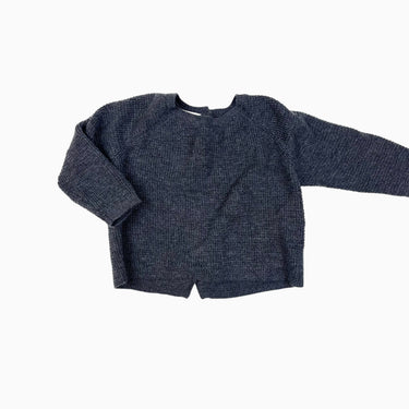 Pull anthracite avec boutons au dos en tricot de viscose, nylon et laine 3-6M