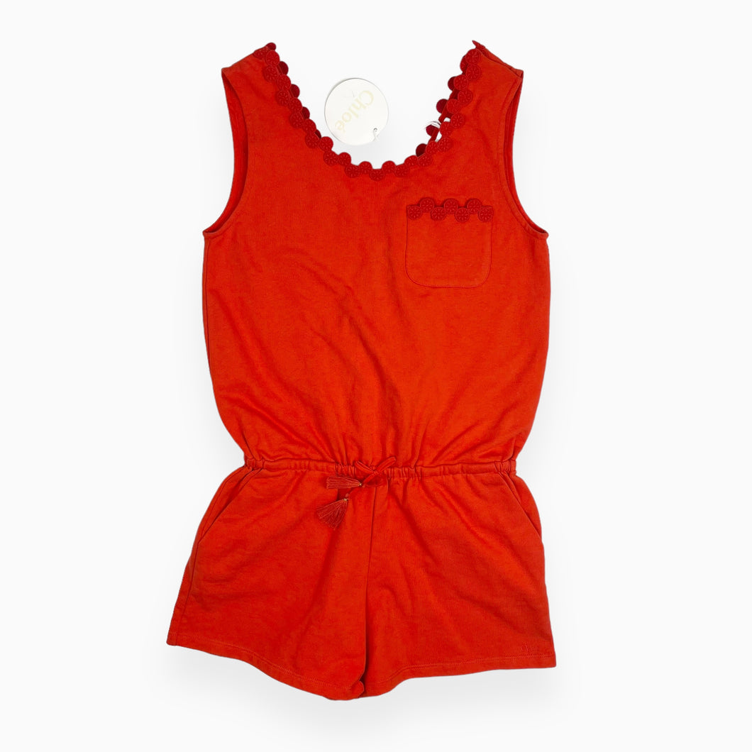 Combi short rouge en coton french terry 10Y