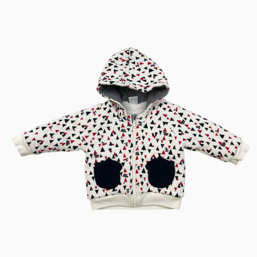 Veste à capuchon blanche matelassé 'motoneiges' 12M