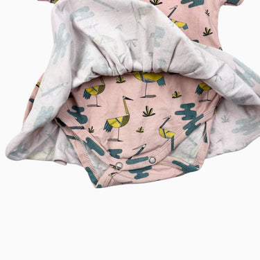 Robe avec cache-couche intégré rose 'animaux' 4-9M