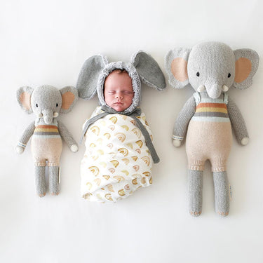 Peluche éléphant rayé Evan 20po