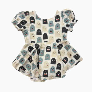 Robe blanche 'fantômes' fait main 12-18M