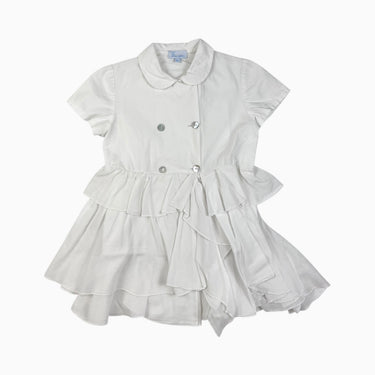Robe à col claudine blanche avec volants 5Y