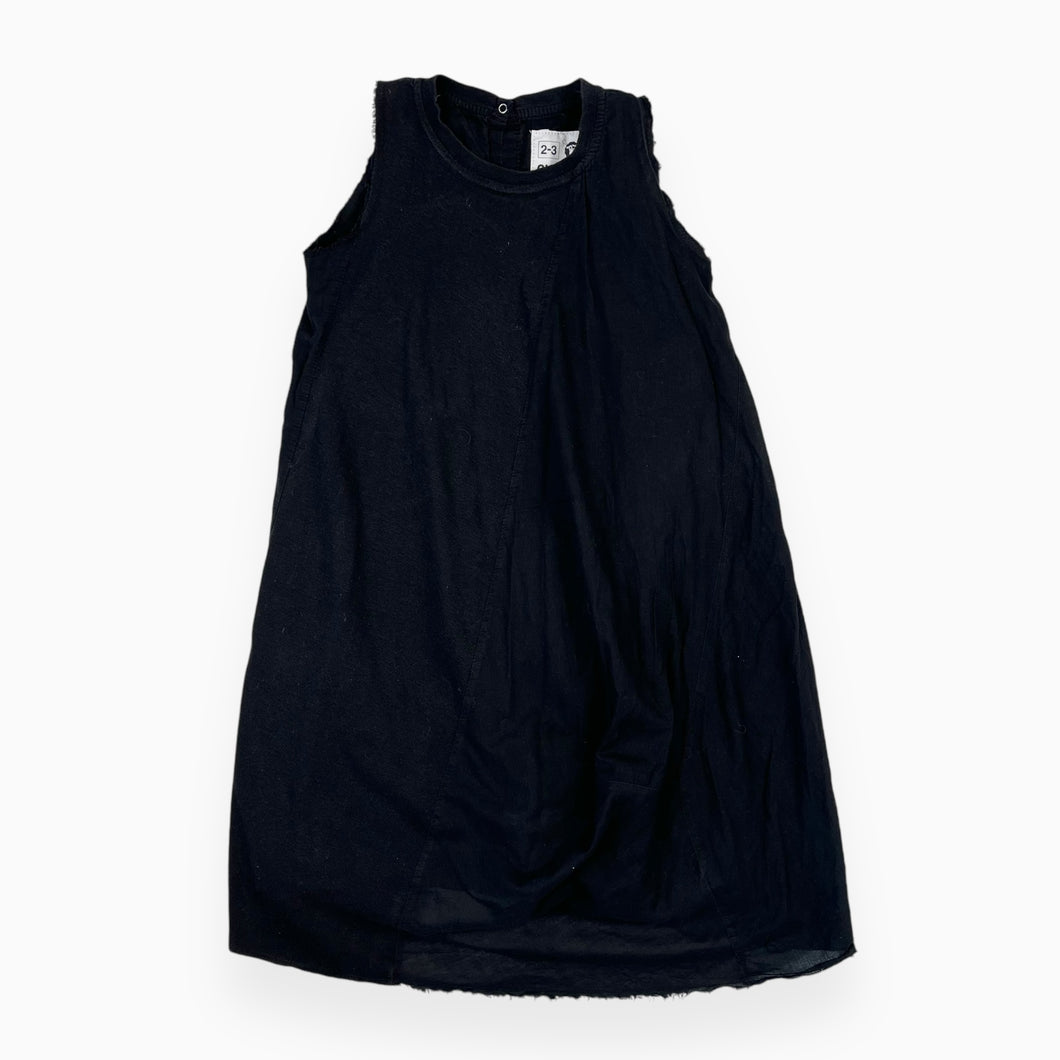 Robe noire en coton doublée 2-3Y