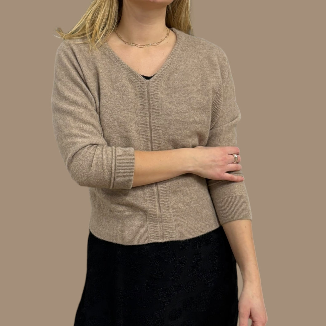 Pull sable en tricot cachemire pour femmes XXS-XS