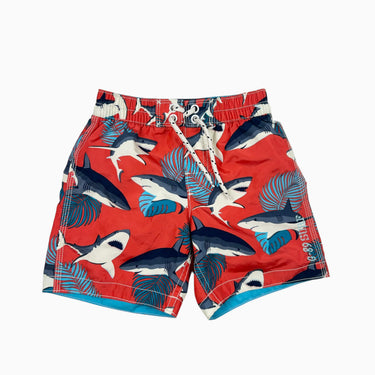 Maillot avec filet intégré rouge 'requins' 3Y