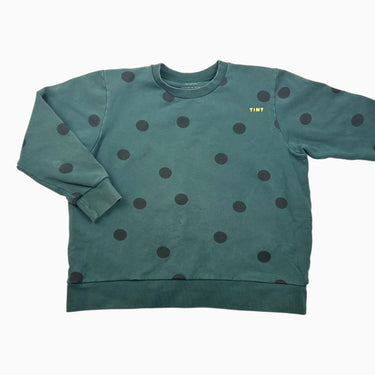 Pull vert à pois noirs 12Y