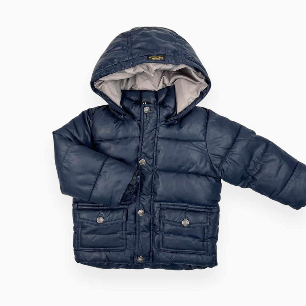 Manteau marine style puffer doublé en polar 18-24M