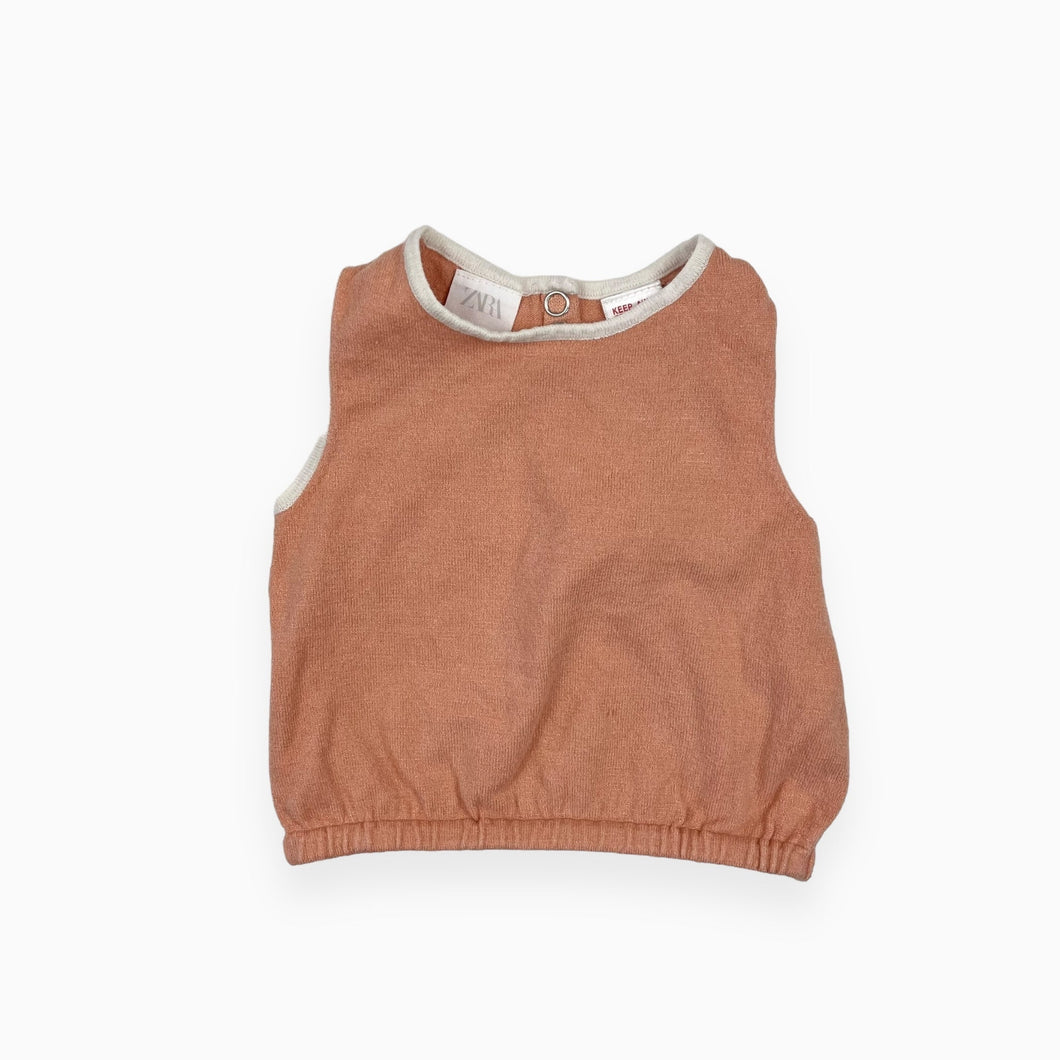 Cami saumon en viscose, poly et lin 6-9M