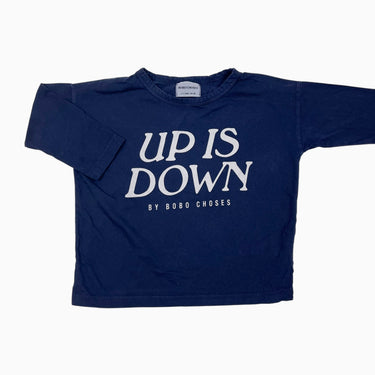 Chandail marine 'up is down' 2-3Y