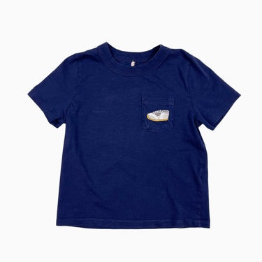 T-shirt marine 'sneaker brodé' 5-7Y